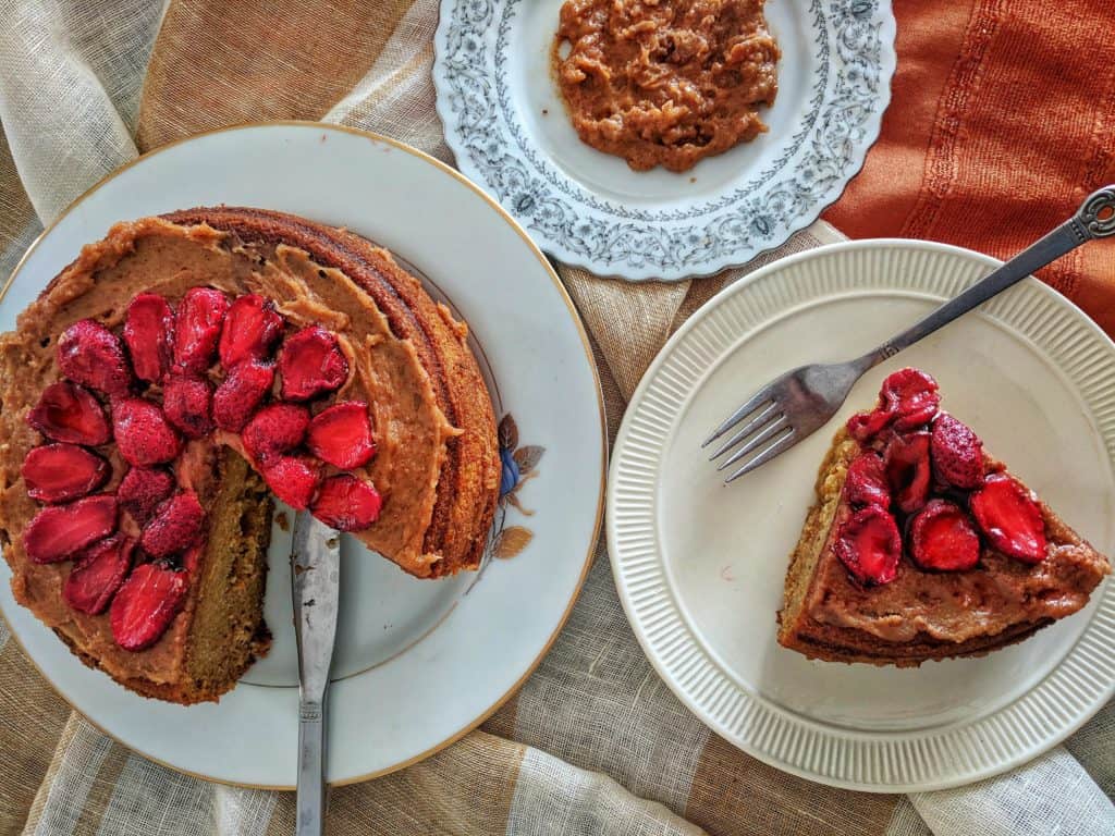 Pumpkin Spice Barnyard Millet Cake with Cashew Butter Icing, Healthy